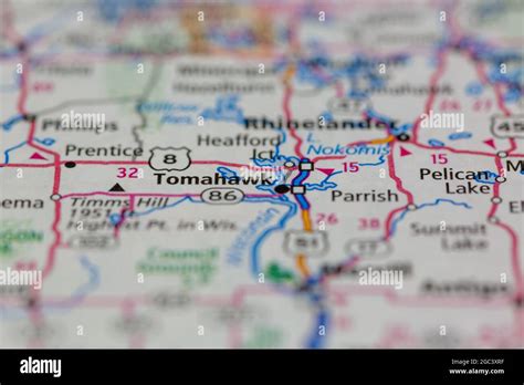 Tomahawk wisconsin on a map hi-res stock photography and images - Alamy