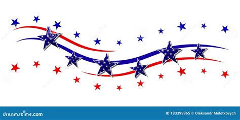 Red and Blue Stripes with Stars. Patriotic Banner for USA Holidays ...