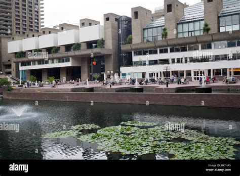 Barbican Centre Gardens and fountains City of London GB UK Stock Photo ...