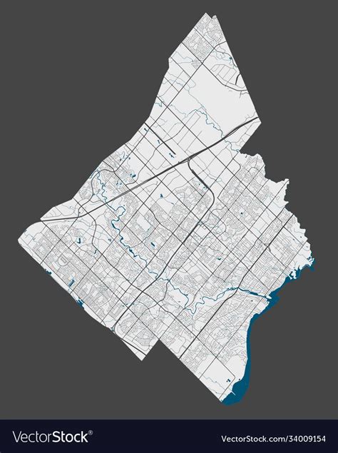 Detailed map mississauga city cityscape Royalty Free Vector