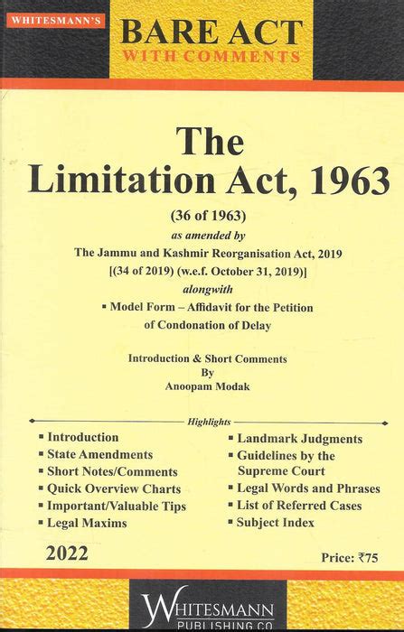 The Limitation Act, 1963(Bare Act)