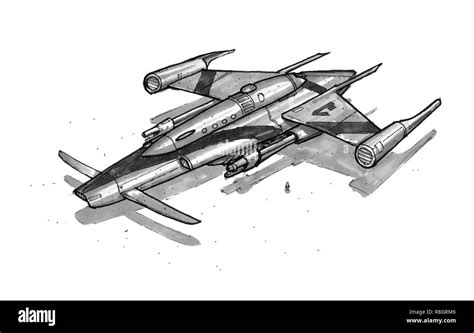 Modern Spaceship Drawing / How to draw convincing spaceship it is very ...