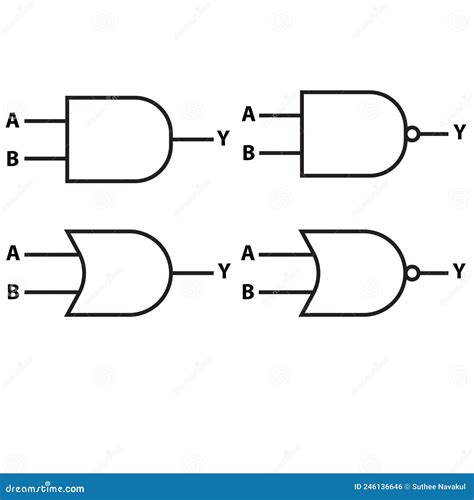 NAND Gate. Electronic Symbol Of Open Switch Illustration Of Basic ...