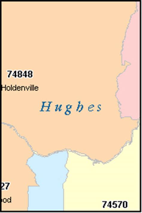 HUGHES County, Oklahoma Digital ZIP Code Map