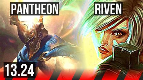 PANTHEON vs RIVEN (TOP) | 4/0/3, 300+ games | EUW Master | 13.24 - YouTube