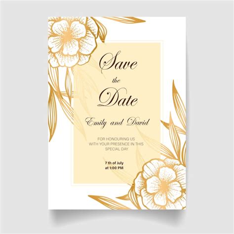 Wedding Invitation Gold Background