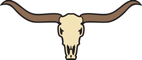 Longhorn skull color 2387532 Vector Art at Vecteezy