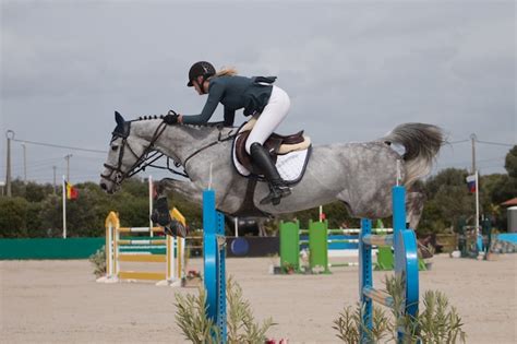 Premium Photo | Horse jumping competition