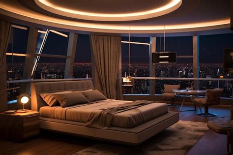 Premium AI Image | Hightech futuristic bedroom with innovative smart ...