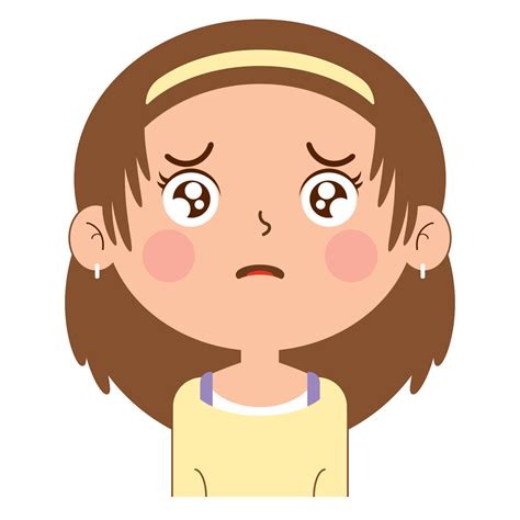 girl sad face cartoon cute 14429127 PNG