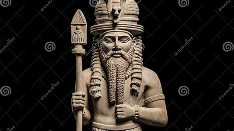 Ancient Sumerian Anunnaki God Enki Stock Illustration - Illustration of ...