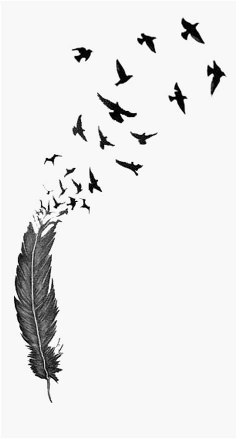 Bird Feather Tattoo Drawing Clip Art - Flying Birds Tattoo Designs, HD ...