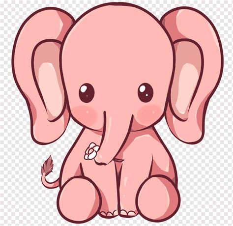 Cute Pink Elephant Cartoon