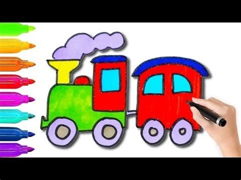 How to draw a toy train # easy step drawing and colouring # toy train ...