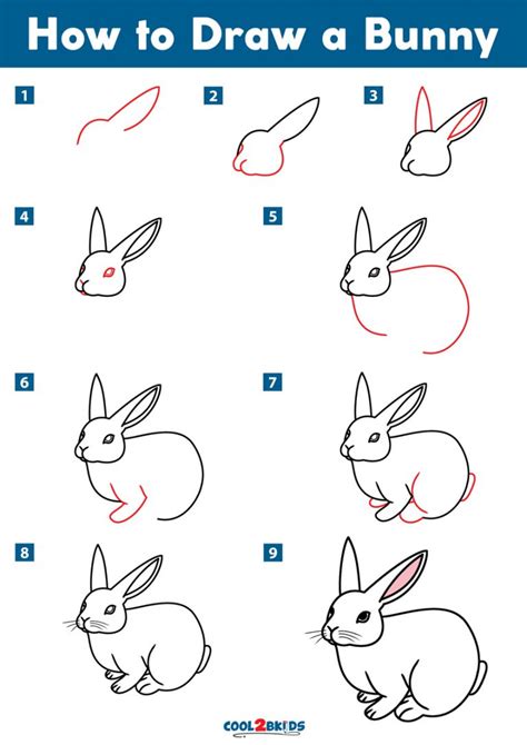 Cartoon Rabbit Drawing Step By Step - Bunny Rabbit Drawing Easy Cartoon ...