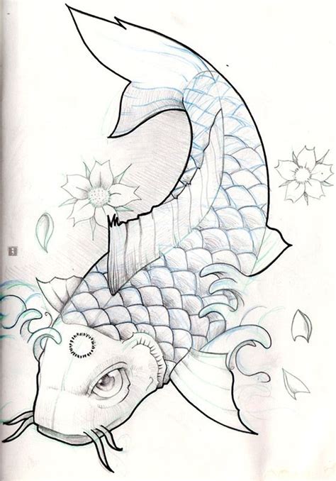 koi fish pencil sketch | Koi fish drawing, Fish drawings, Koi art