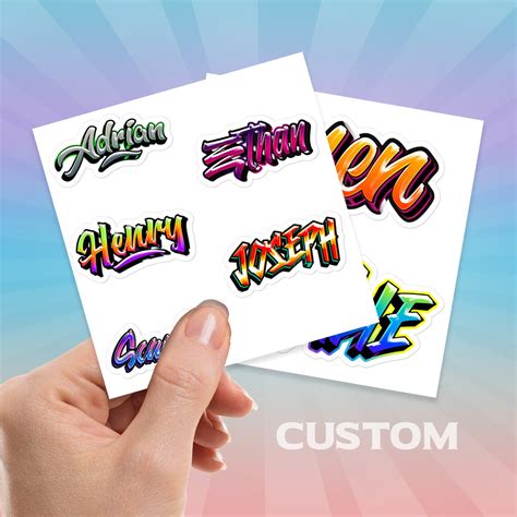 Custom Name Graffiti Stickers Custom Name Sticker Graffiti - Etsy