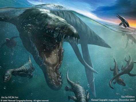 Sea Monsters, monsters, art, fantasy, dinosaurs, abstract, sea, HD ...