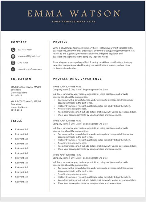 Free Printable Resume Templates