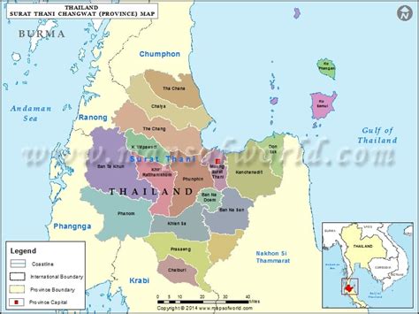 Surat Thani Map | Map of Surat Thani Province, Thailand