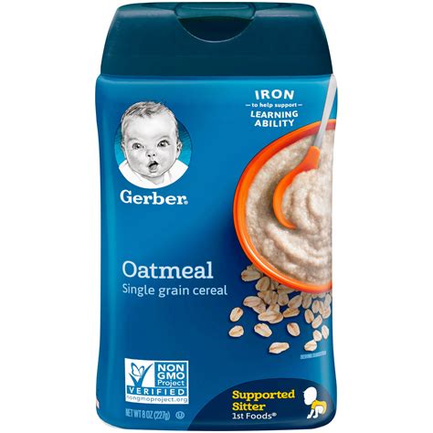 Gerber Single-Grain Oatmeal Baby Cereal, 8 oz. - Walmart.com