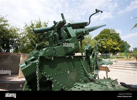 Restored WW2 Ack Ack (antiaircraft) gun emplacement at Mudchute Park ...