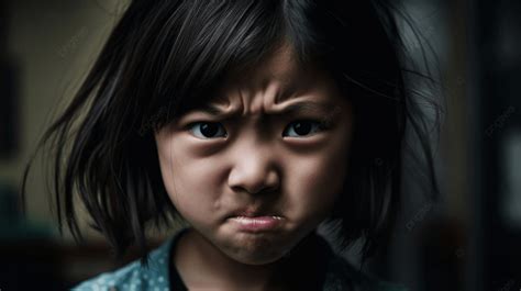 Little Girl S Angry Face On Dark Background, Angry Face Girl, Hd ...