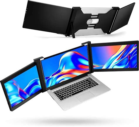 Amazon.com: Eyoyo Portable Triple Screen Laptop Workstation External ...