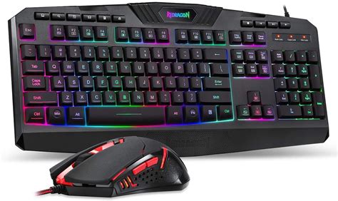 Redragon S101 Wired Gaming Keyboard and Mouse Combo RGB Backlit Gaming ...