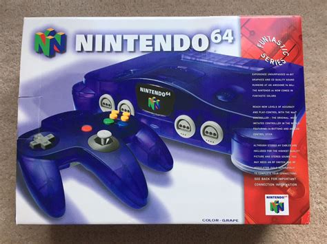 N64 CIB Grape Purple Console Nintendo 64 Complete Funtastic Box System ...