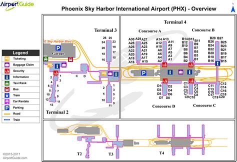 Phoenix - Phoenix Sky Harbor International (PHX) Airport Terminal Map ...