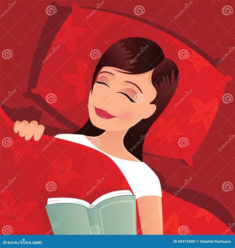 Girl asleep in bed stock vector. Illustration of activity - 68313600