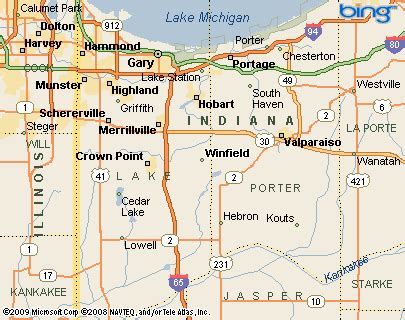 Winfield, Indiana Area Map & More