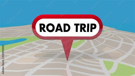 Road Trip Travel Planner Roads Map Pin Spot Route 3d Animation Stock ...