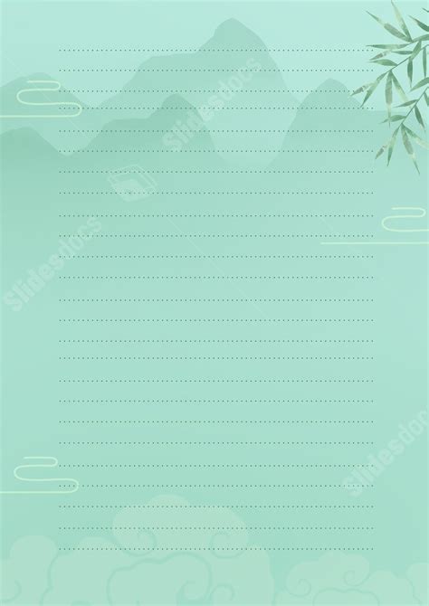 Simplified Letter Paper With Hill-inspired Design Page Border ...