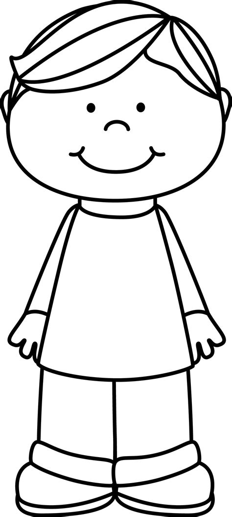 Menino Educação Infantil - Boy Black And White Clip Art - Png Download ...