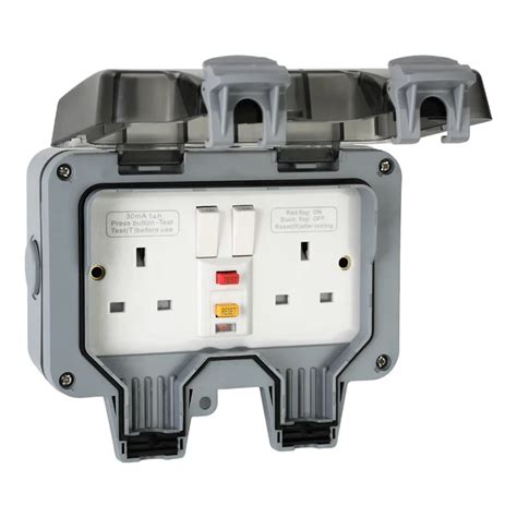 13a 30ma Rcd Switch Socket Outlet 240v Gfci Double Gang Uk Wall Switch ...