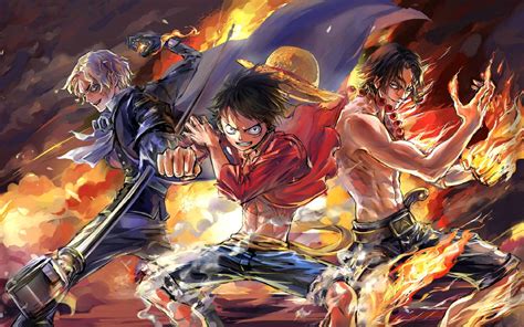 1920x1200 Luffy, Ace and Sabo One Piece Team 1200P ...