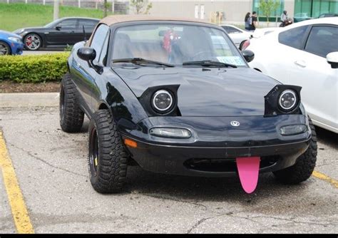 Smiley-faced Offroad Miata - Battlecars | Miata, Miata car, Mazda miata