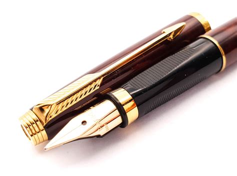 Vintage Parker 75 Tortoiseshell Lacquer Fountain Pen: 14k Gold Medium ...