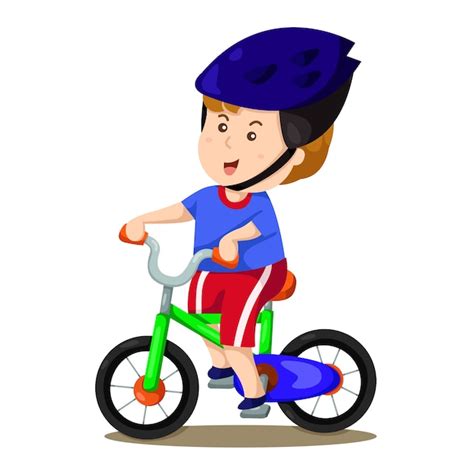 Premium Vector | Illustrator of boy and bike two