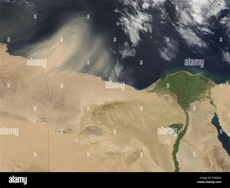 Satellite picture of the Nile Delta, Egypt Stock Photo - Alamy