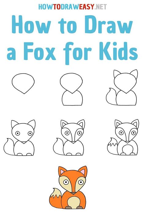 How to draw a fox | Learning to draw for kids, Baby drawing, Drawings