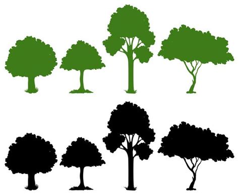 Set of silhouette tree 361376 Vector Art at Vecteezy