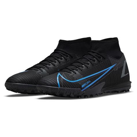 Nike Mercurial Superfly 8 Academy Turf Soccer Shoes (Black/Blue ...