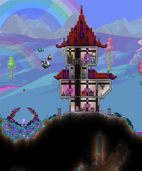 A wizard tower for the Hallow biome : r/Terraria