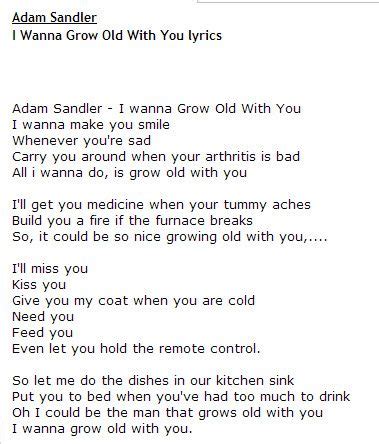 I Wanna Grow Old with You - Adam Sandler | Music and Lyrics ...