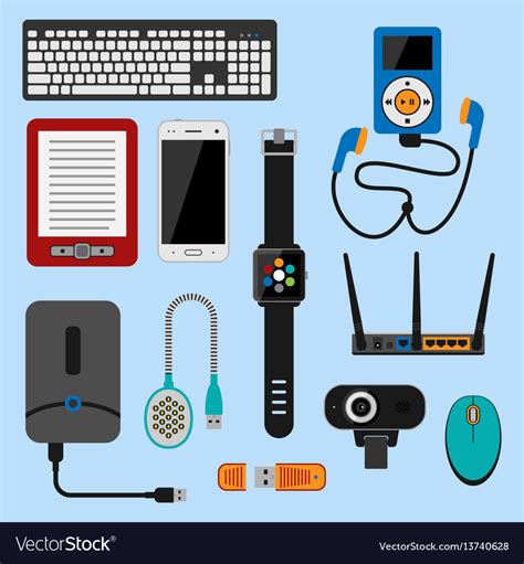 Electronic gadgets icons technology electronics Vector Image