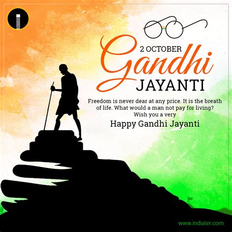 Happy Gandhi Jayanti Wishes Creatives Greetings Free - Indiater