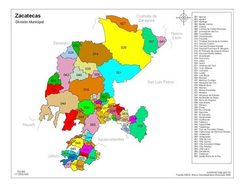 Mapa De Zacatecas Con Nombres